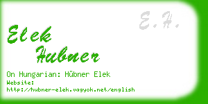elek hubner business card