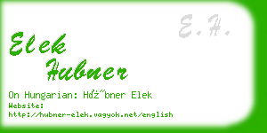 elek hubner business card